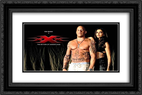 XXX 24x16 Black Ornate Wood Framed Movie Poster with Double Matting