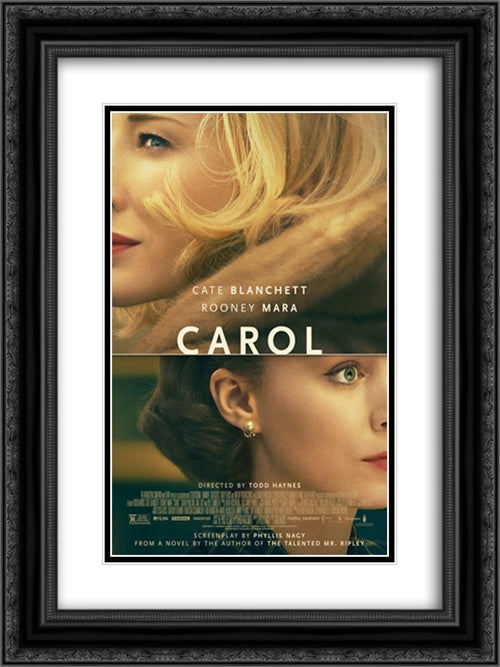 Carol 18x24 Black Ornate Wood Framed Movie Poster with Double Matting