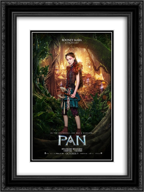 Pan 18x24 Black Ornate Wood Framed Movie Poster with Double Matting