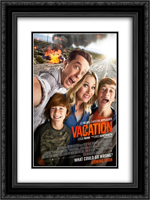 Vacation 18x24 Black Ornate Wood Framed Movie Poster with Double Matting