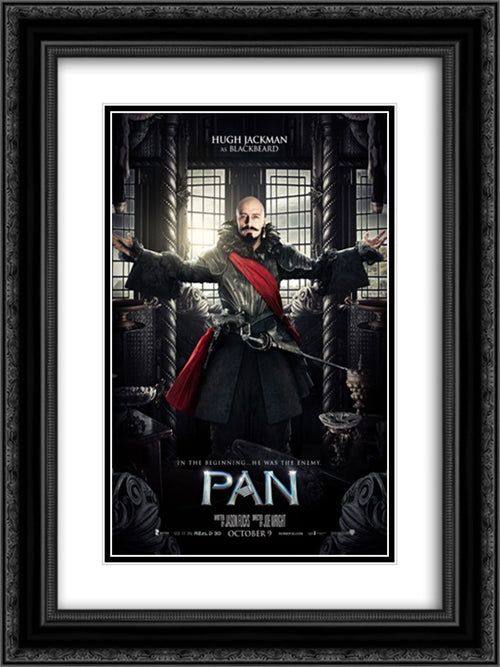 Pan 18x24 Black Ornate Wood Framed Movie Poster with Double Matting