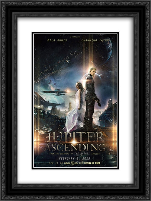 Jupiter Ascending 18x24 Black Ornate Wood Framed Movie Poster with Double Matting