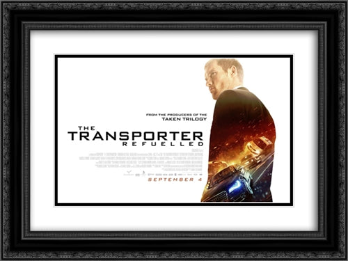 The Transporter Refueled 24x18 Black Ornate Wood Framed Movie Poster with Double Matting