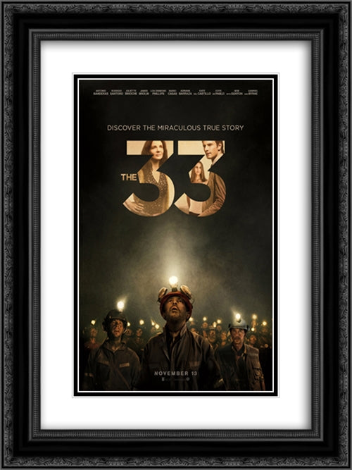 The 33 18x24 Black Ornate Wood Framed Movie Poster with Double Matting