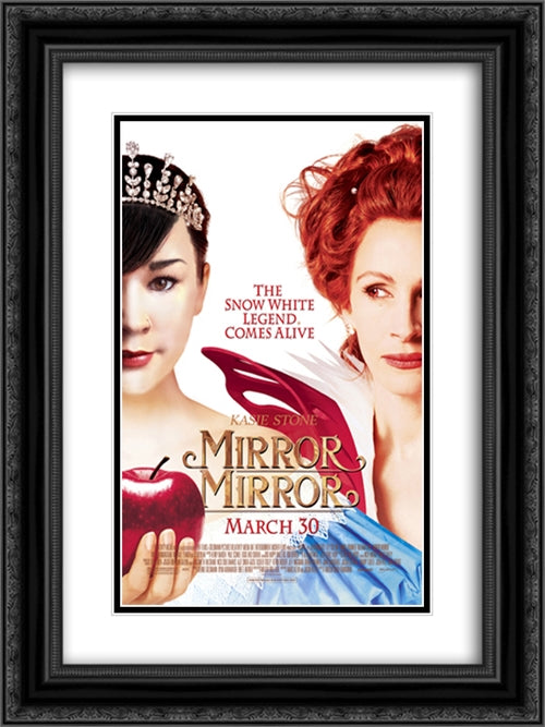 Mirror Mirror 18x24 Black Ornate Wood Framed Movie Poster with Double Matting