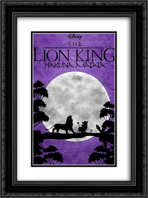 The Lion King 18x24 Black Ornate Wood Framed Movie Poster with Double Matting