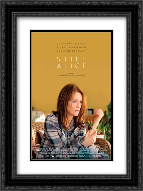 Still Alice 18x24 Black Ornate Wood Framed Movie Poster with Double Matting
