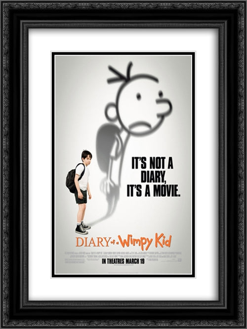 Diary of a Wimpy Kid 18x24 Black Ornate Wood Framed Movie Poster with Double Matting