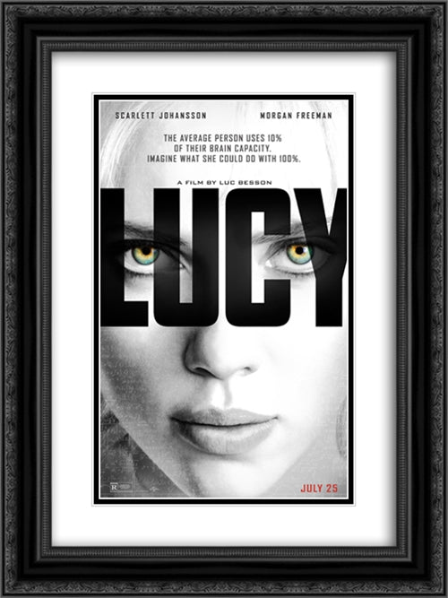 Lucy 18x24 Black Ornate Wood Framed Movie Poster with Double Matting