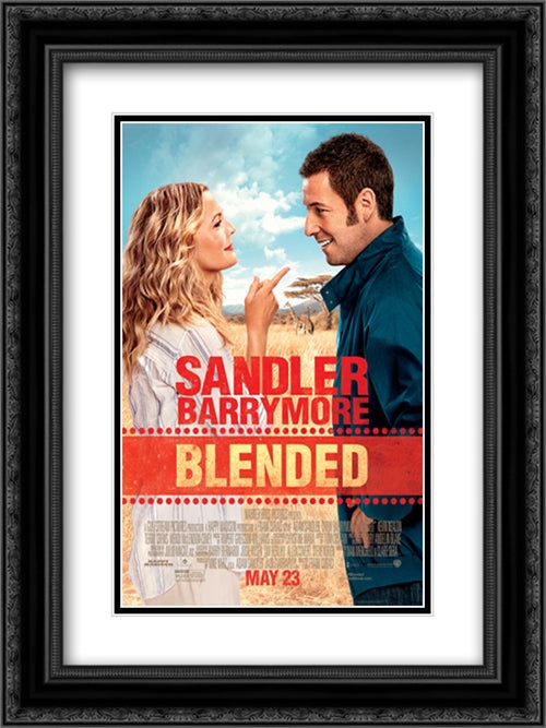 Blended 18x24 Black Ornate Wood Framed Movie Poster with Double Matting
