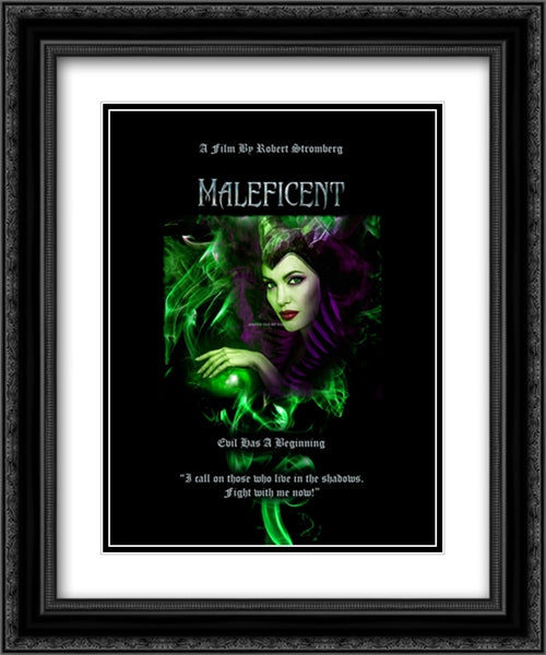 Maleficent 20x24 Black Ornate Wood Framed Movie Poster with Double Matting