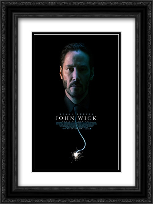 John Wick 18x24 Black Ornate Wood Framed Movie Poster with Double Matting