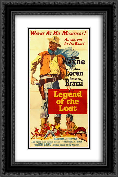 Legend of the Lost 16x24 Black Ornate Wood Framed Movie Poster with Double Matting