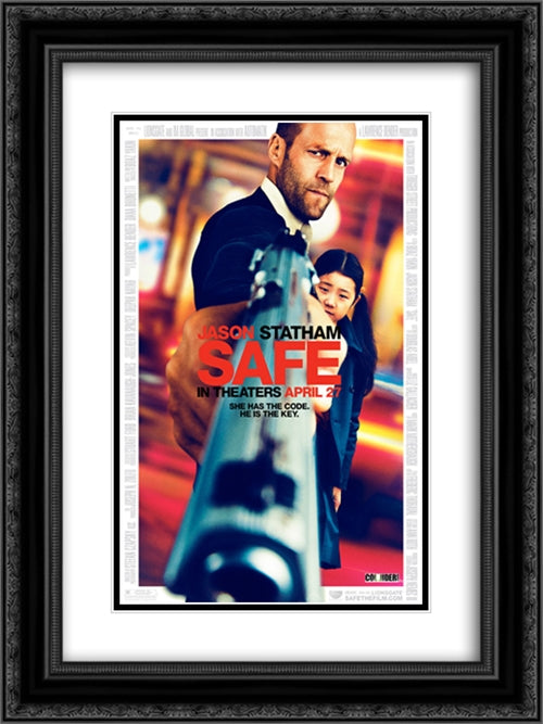 Safe 18x24 Black Ornate Wood Framed Movie Poster with Double Matting