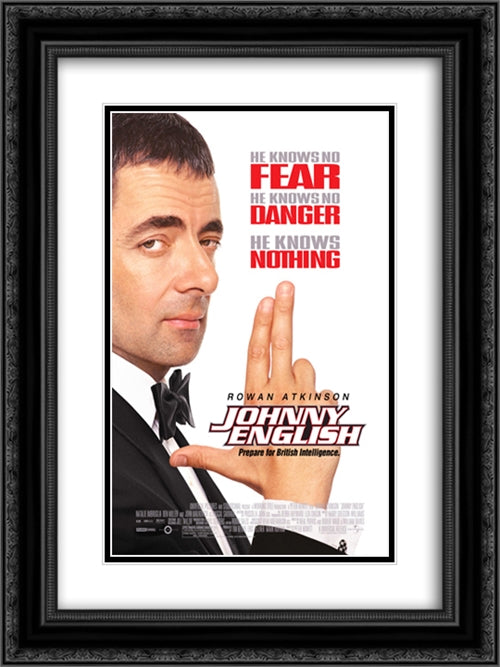 Johnny English 18x24 Black Ornate Wood Framed Movie Poster with Double Matting