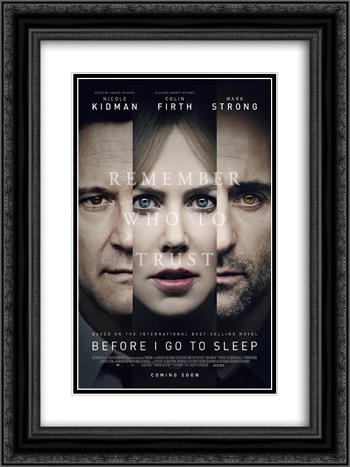 Before I Go to Sleep 18x24 Black Ornate Wood Framed Movie Poster with Double Matting