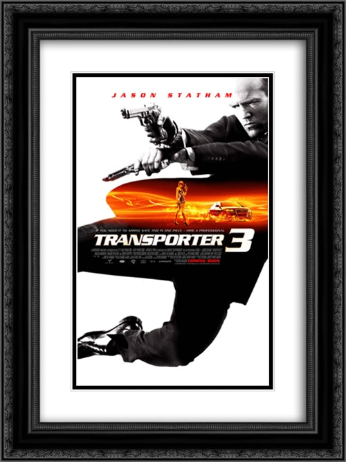 Transporter 3 18x24 Black Ornate Wood Framed Movie Poster with Double Matting