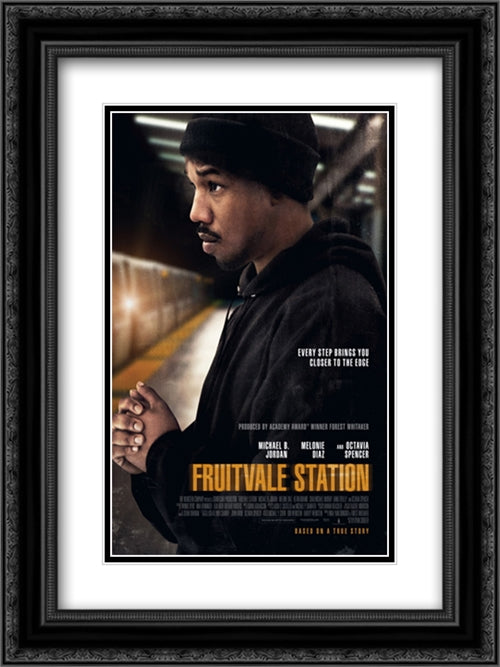 Fruitvale Station 18x24 Black Ornate Wood Framed Movie Poster with Double Matting