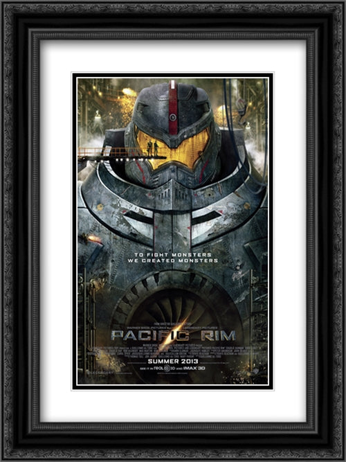 Pacific Rim 18x24 Black Ornate Wood Framed Movie Poster with Double Matting