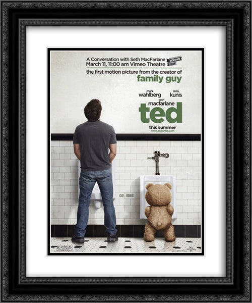 Ted 20x24 Black Ornate Wood Framed Movie Poster with Double Matting