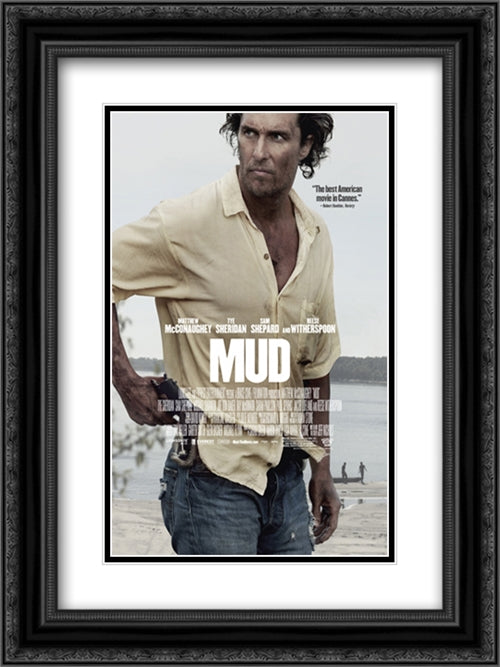 Mud 18x24 Black Ornate Wood Framed Movie Poster with Double Matting