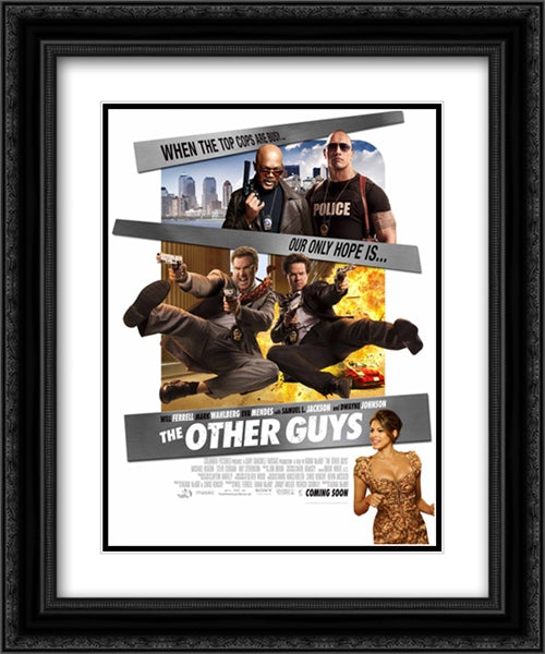 The Other Guys 20x24 Black Ornate Wood Framed Movie Poster with Double Matting