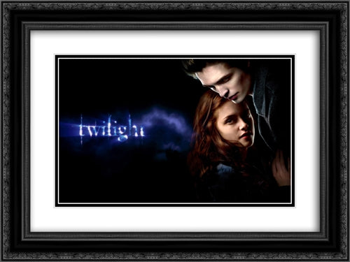 Twilight 24x18 Black Ornate Wood Framed Movie Poster with Double Matting