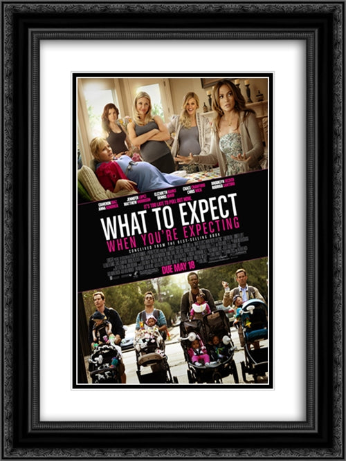 What to Expect When You're Expecting 18x24 Black Ornate Wood Framed Movie Poster with Double Matting