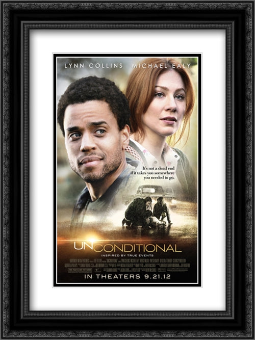 Unconditional 18x24 Black Ornate Wood Framed Movie Poster with Double Matting