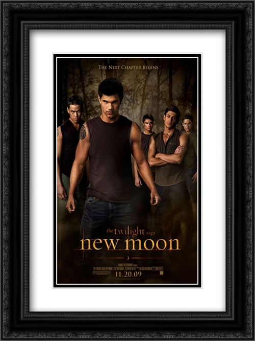 The Twilight Sage New Moon 18x24 Black Ornate Wood Framed Movie Poster with Double Matting