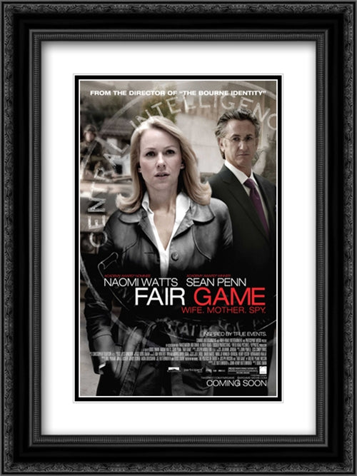 Fair Game 18x24 Black Ornate Wood Framed Movie Poster with Double Matting
