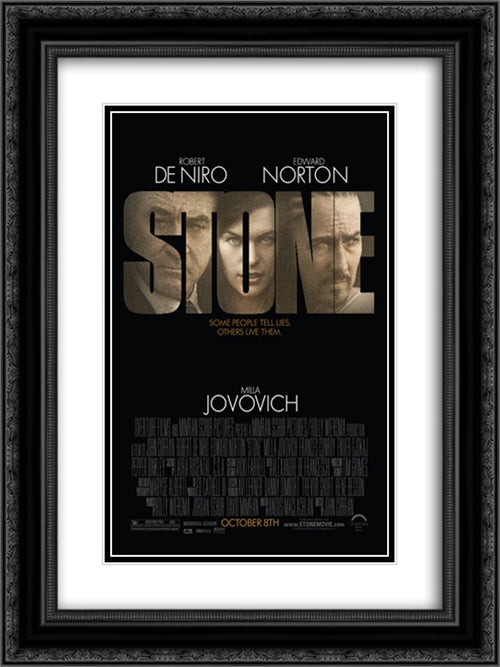 Stone 18x24 Black Ornate Wood Framed Movie Poster with Double Matting
