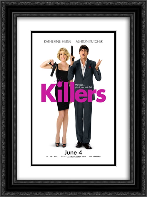 Killers 18x24 Black Ornate Wood Framed Movie Poster with Double Matting