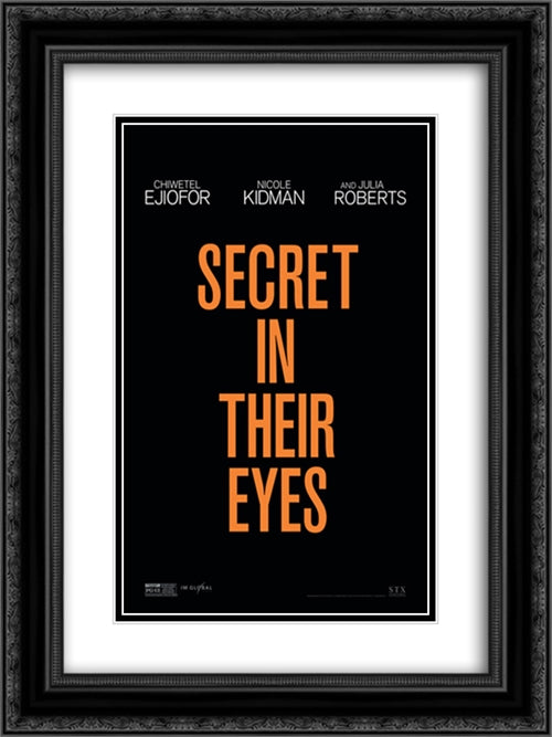 Secret in Their Eyes 18x24 Black Ornate Wood Framed Movie Poster with Double Matting