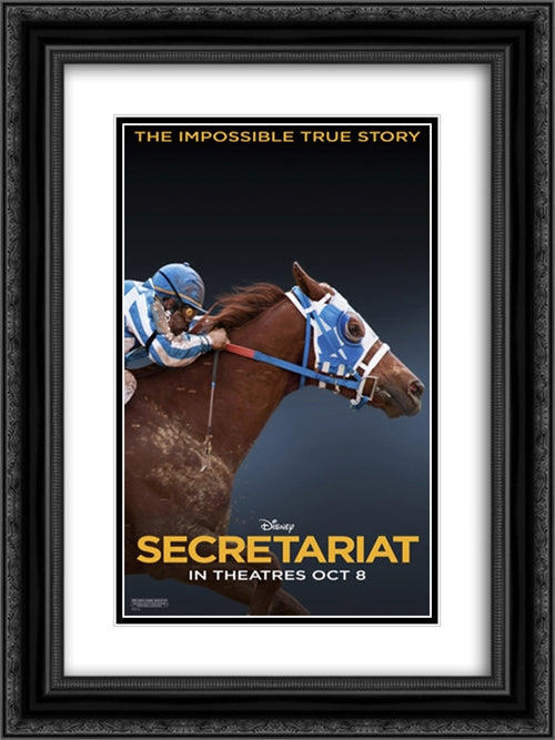 Secretariat 18x24 Black Ornate Wood Framed Movie Poster with Double Matting