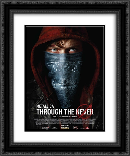 Metallica Through the Never 20x24 Black Ornate Wood Framed Movie Poster with Double Matting