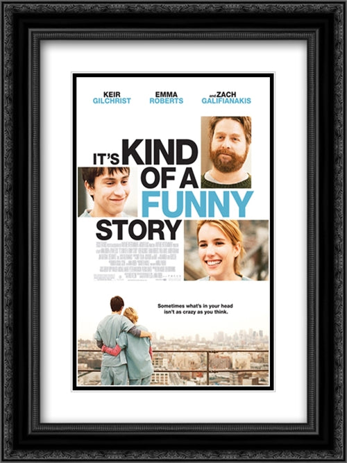 It's Kind of a Funny Story 18x24 Black Ornate Wood Framed Movie Poster with Double Matting