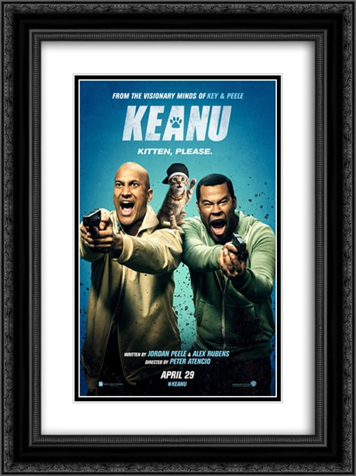Keanu 18x24 Black Ornate Wood Framed Movie Poster with Double Matting
