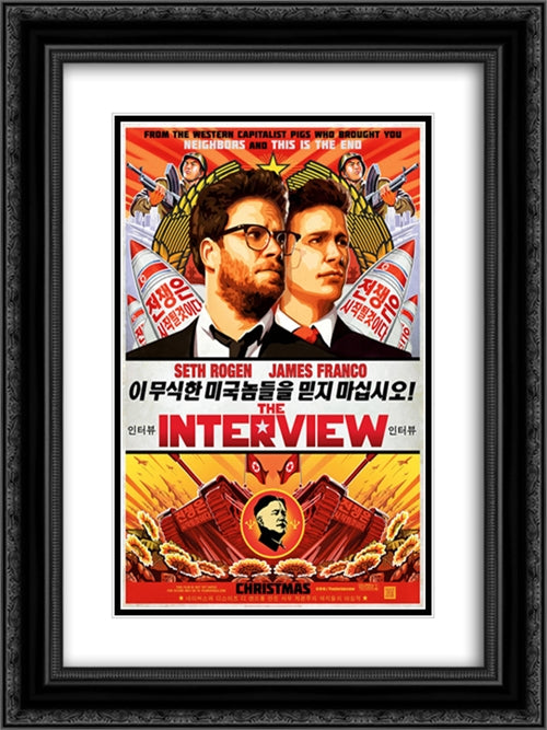 The Interview 18x24 Black Ornate Wood Framed Movie Poster with Double Matting