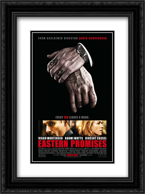 Eastern Promises 18x24 Black Ornate Wood Framed Movie Poster with Double Matting