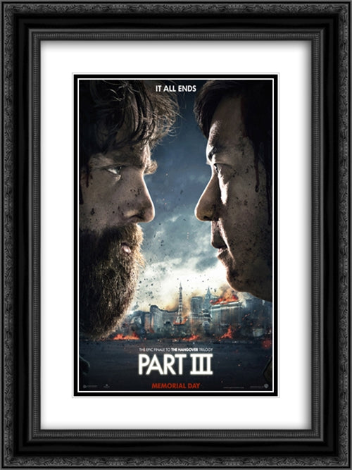 The Hangover Part III 18x24 Black Ornate Wood Framed Movie Poster with Double Matting