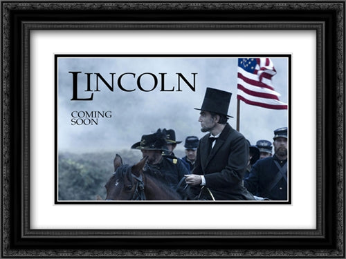 Lincoln 24x18 Black Ornate Wood Framed Movie Poster with Double Matting
