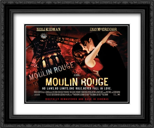 Moulin Rouge 24x20 Black Ornate Wood Framed Movie Poster with Double Matting