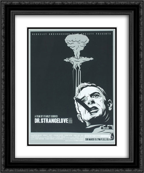 Dr. Strangelove 20x24 Black Ornate Wood Framed Movie Poster with Double Matting