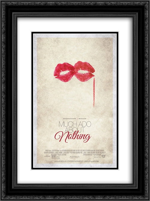 Much Ado About Nothing 18x24 Black Ornate Wood Framed Movie Poster with Double Matting