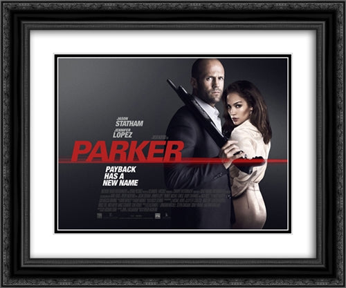 Parker 24x20 Black Ornate Wood Framed Movie Poster with Double Matting