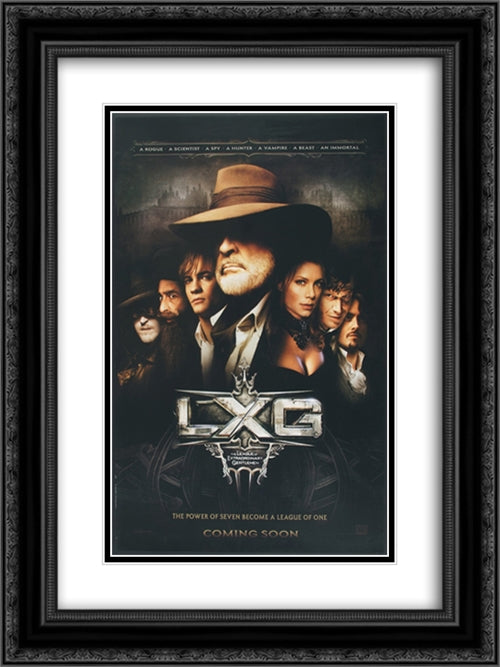 League of Extraordinary Gentleman 18x24 Black Ornate Wood Framed Movie Poster with Double Matting