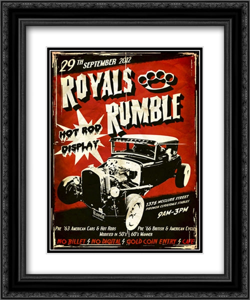 Royals Rumble 20x24 Black Ornate Wood Framed Movie Poster with Double Matting