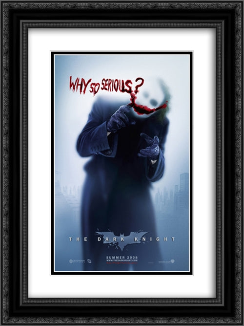 Batman The Dark Night 18x24 Black Ornate Wood Framed Movie Poster with Double Matting
