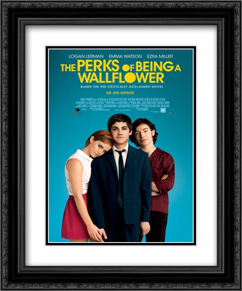The Perks of Being a Wallflower 20x24 Black Ornate Wood Framed Movie Poster with Double Matting